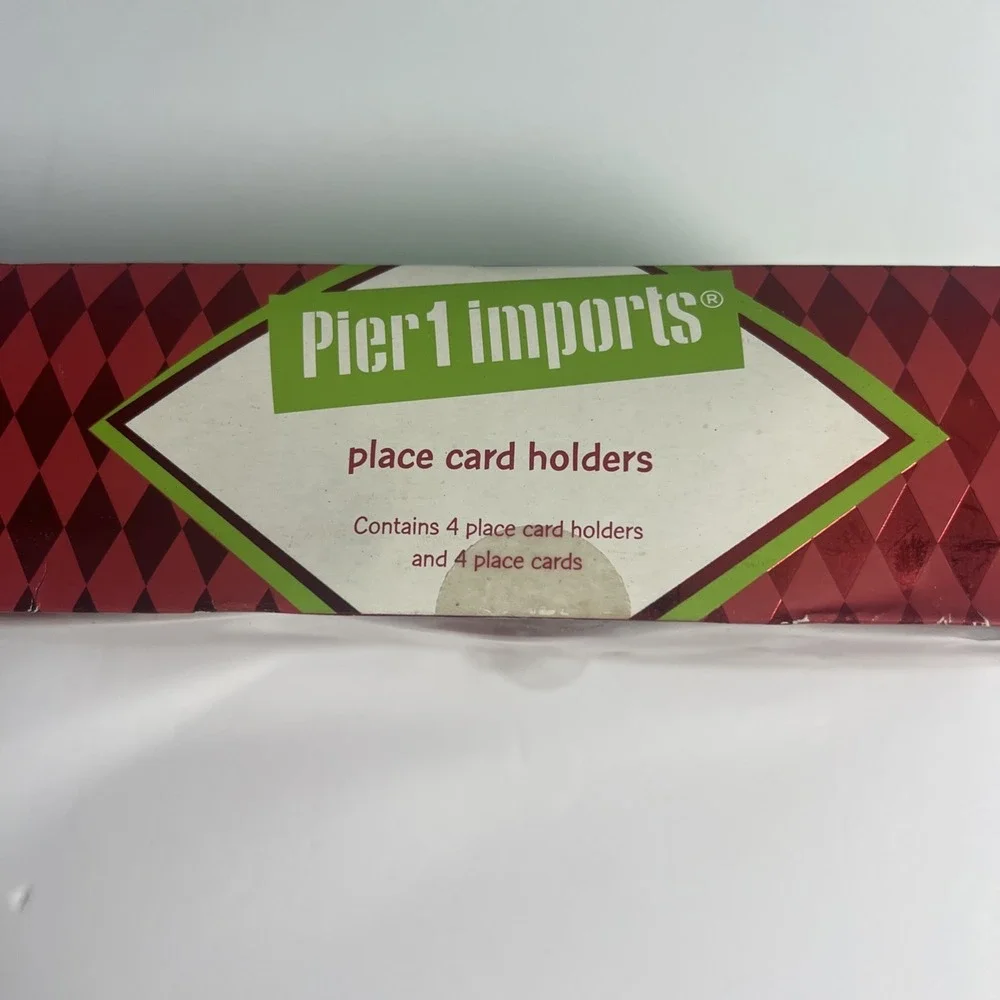 Pier 1 Imports Glass Ornament Place Card Holders Set of‎ 4